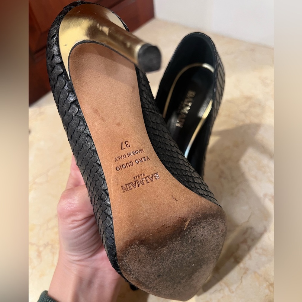 Balmain Metallic Gold Python Pump. Was Only Relea… - image 5